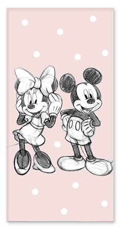 Badhandduk - 70x140 cm - Mickey og Minnie - Härlig kvalitet 